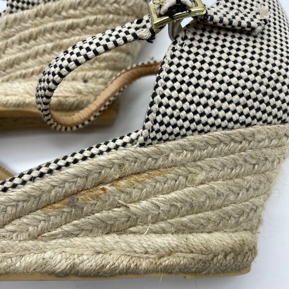 TALBOTS Wedge Two Tone Textured Floral Espadrille Heels Women's Sz 8.5 - Picture 10 of 10